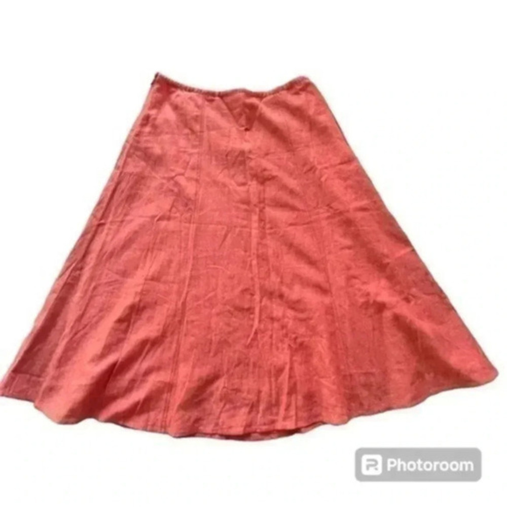Orvis Women’s Linen Blend Skirt Size 14 Modest Boho Bohemian Lagenlook Peasant